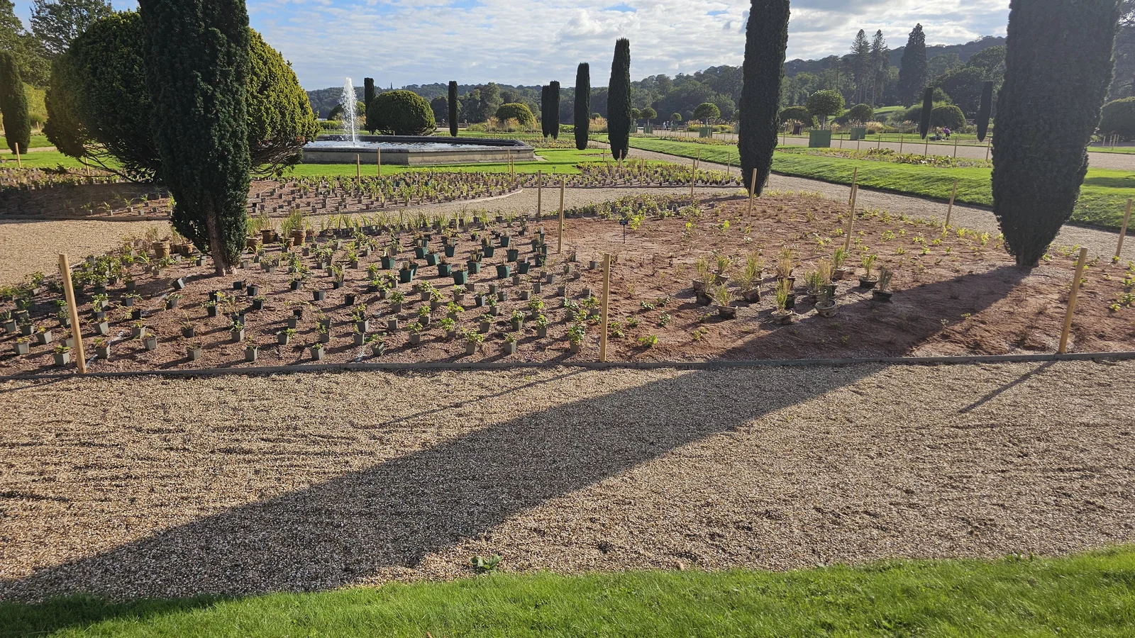 View across newly planted areas of Trentham Gardens’ Italian Garden.